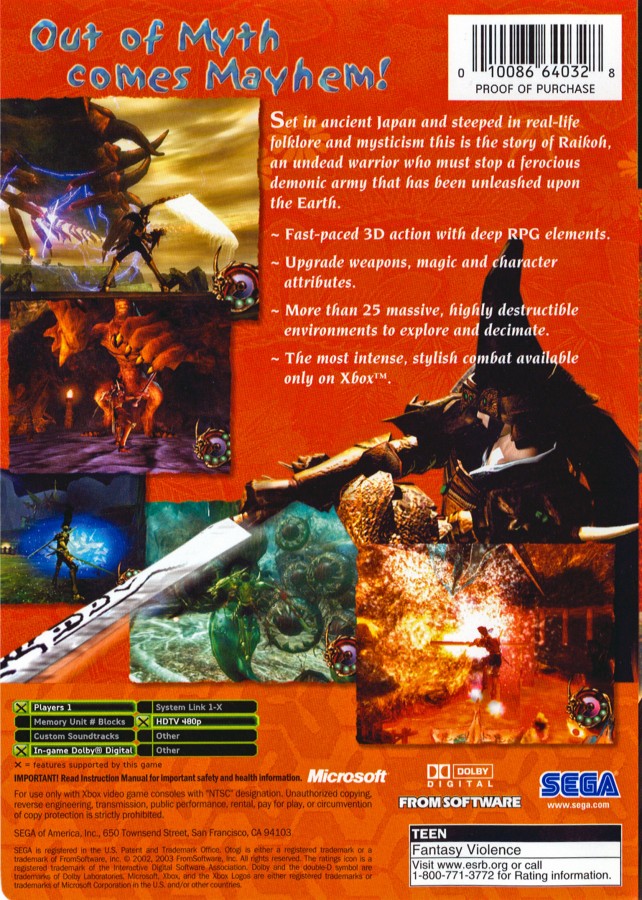 Otogi: Myth of Demons – Xbox (XBOX)