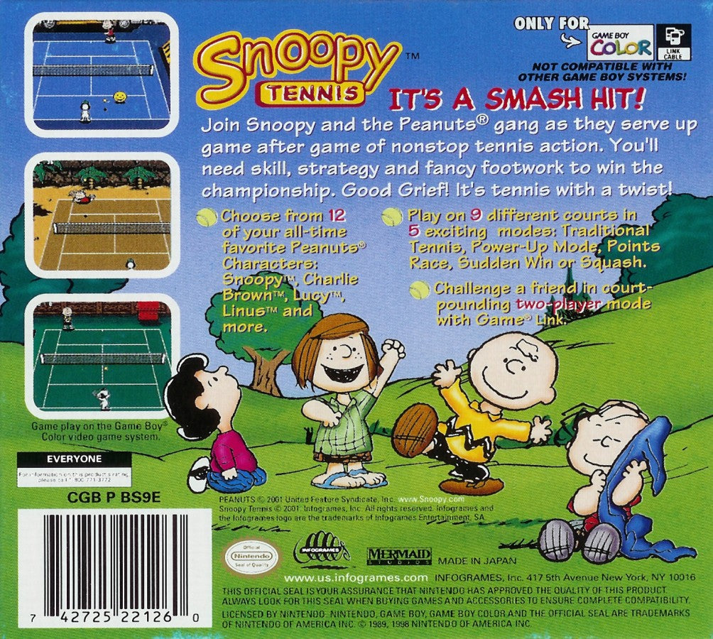 Snoopy Tennis – Game Boy Color (GBC)
