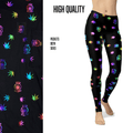High Quality Vibes Herb Leaf Leggings with Real Glitter and Pockets