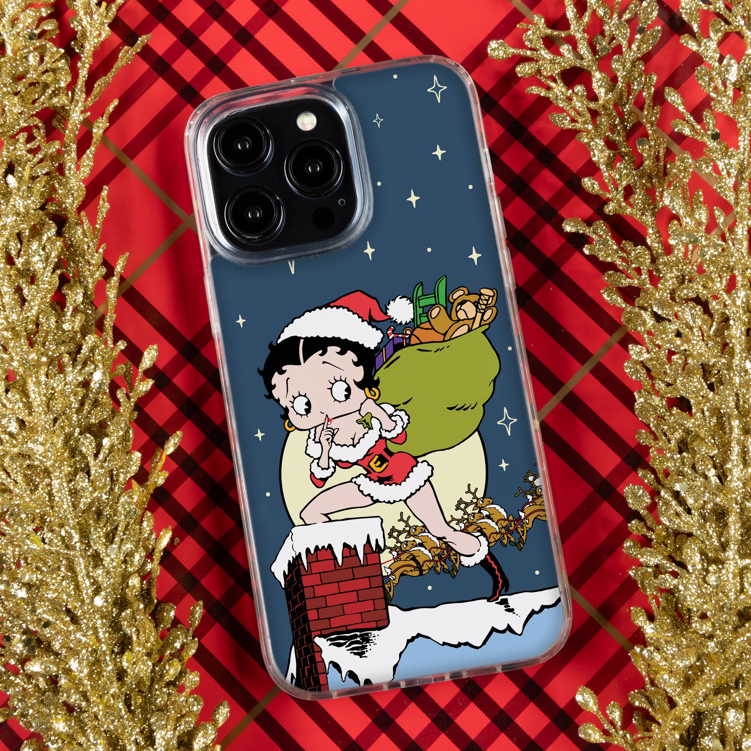 Betty Boop Happy Holidays HD Apple iPhone 12 Series Mag-Safe Phone Case