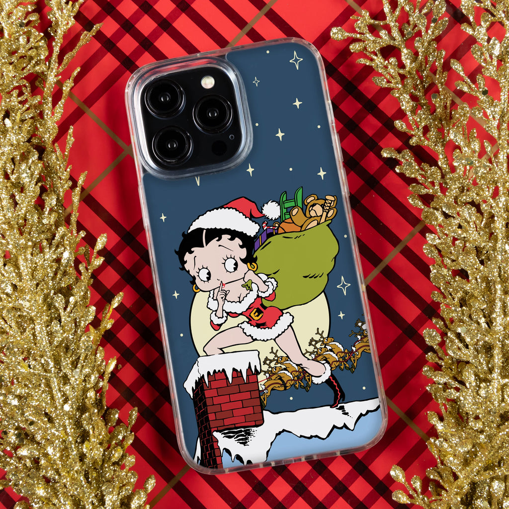 Betty Boop Happy Holidays HD Apple iPhone 15 Series Mag-Safe Phone Case