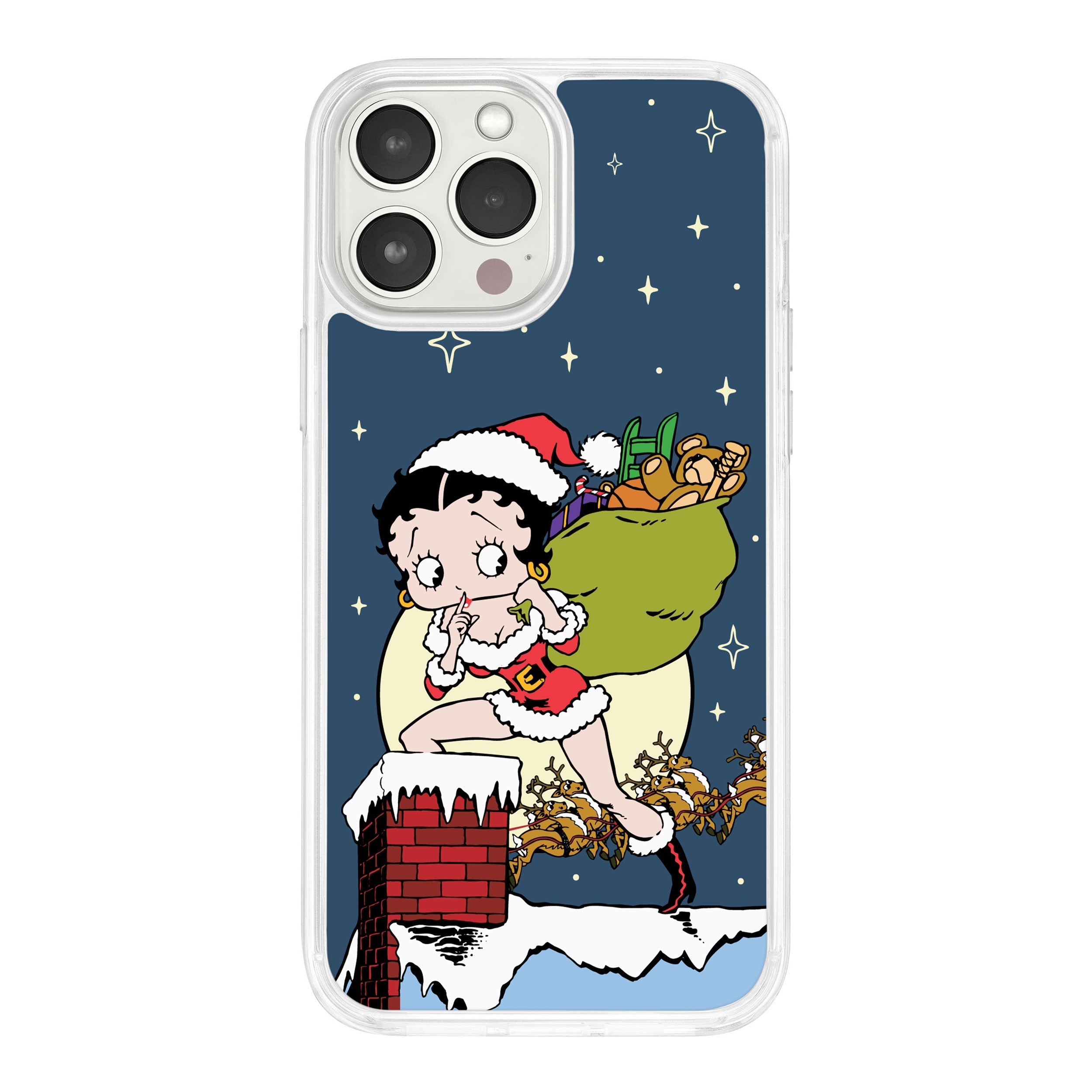 Betty Boop Happy Holidays HD Apple iPhone 15 Series Mag-Safe Phone Case
