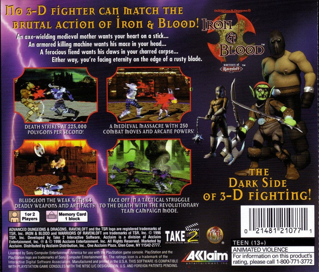 Advanced Dungeons & Dragons: Iron and Blood – PlayStation 1 (PS1)