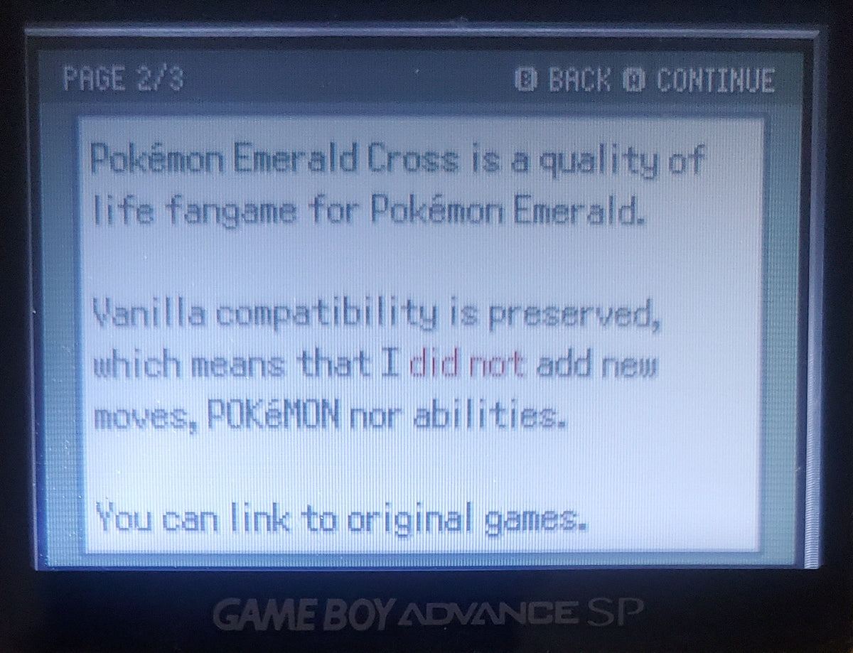 Pokemon Emerald Cross GBA Pokemon ROM Hack Video Game Boy Advance