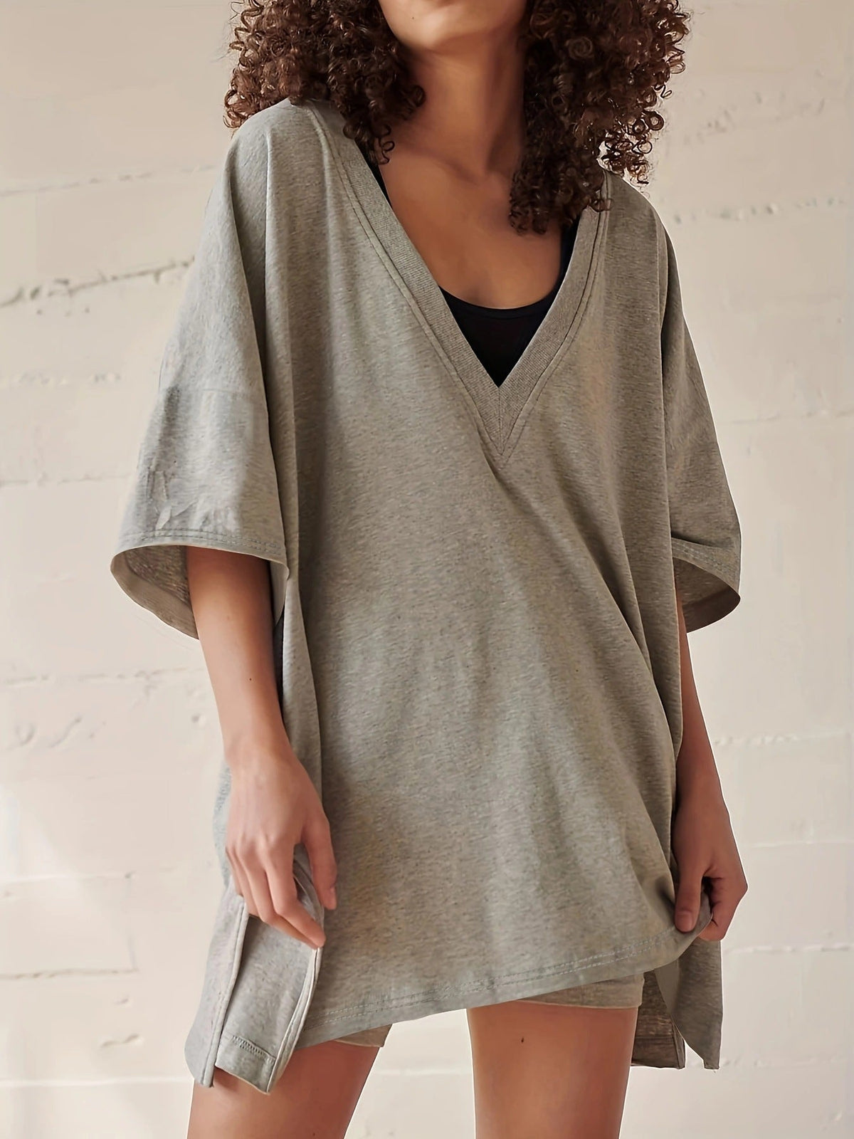 Women's Cotton Short Sleeve Top & Shorts Set – Casual Street Style 2-Piece