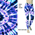 Purple Blue Passion Full Length Leggings with Pockets