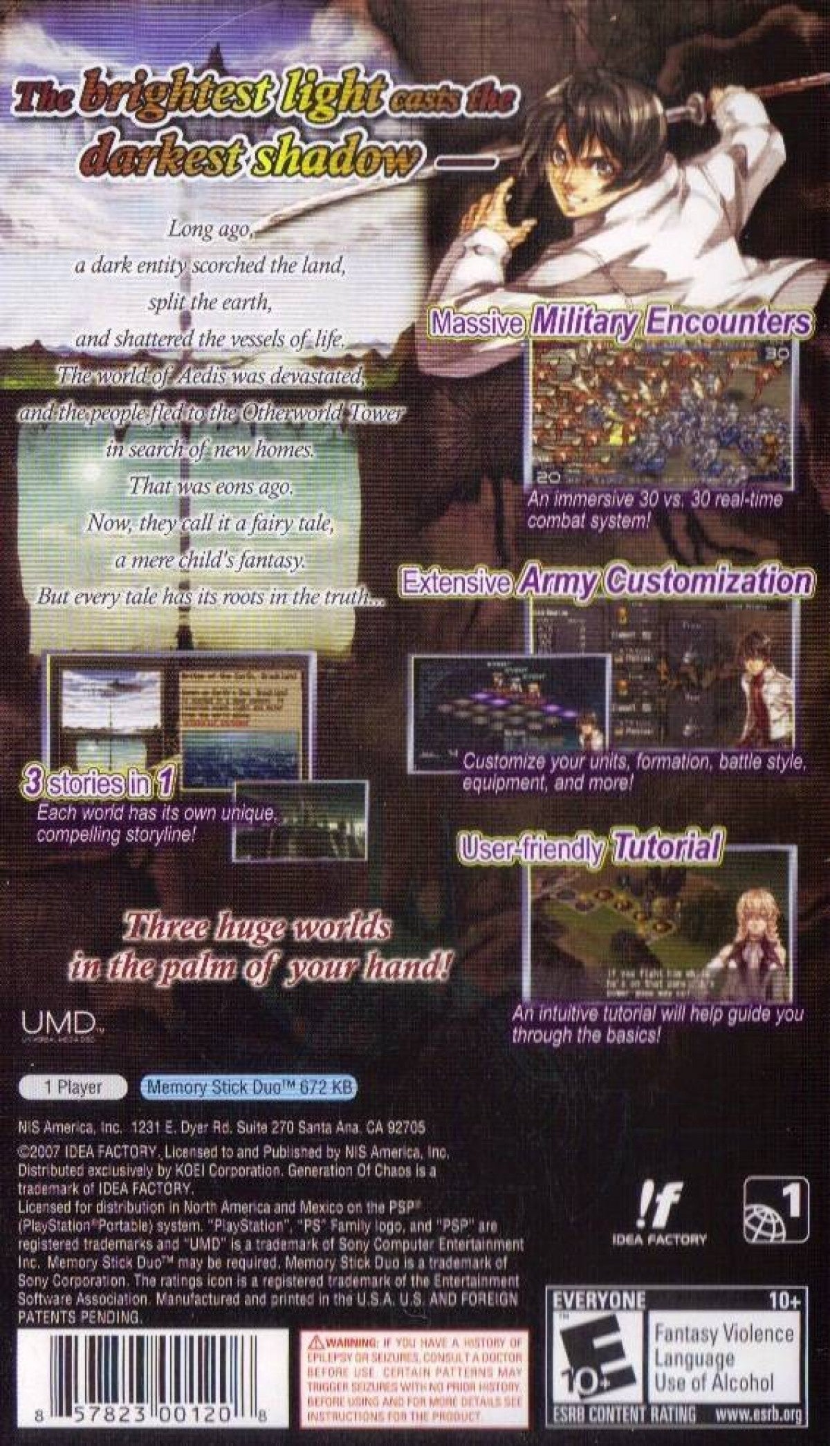 Aedis Eclipse Generation of Chaos – PlayStation Portable (PSP)