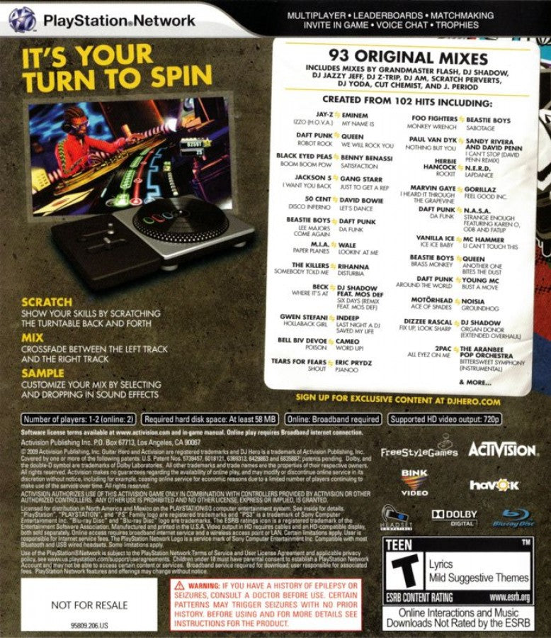 DJ Hero – PlayStation 3 (PS3)