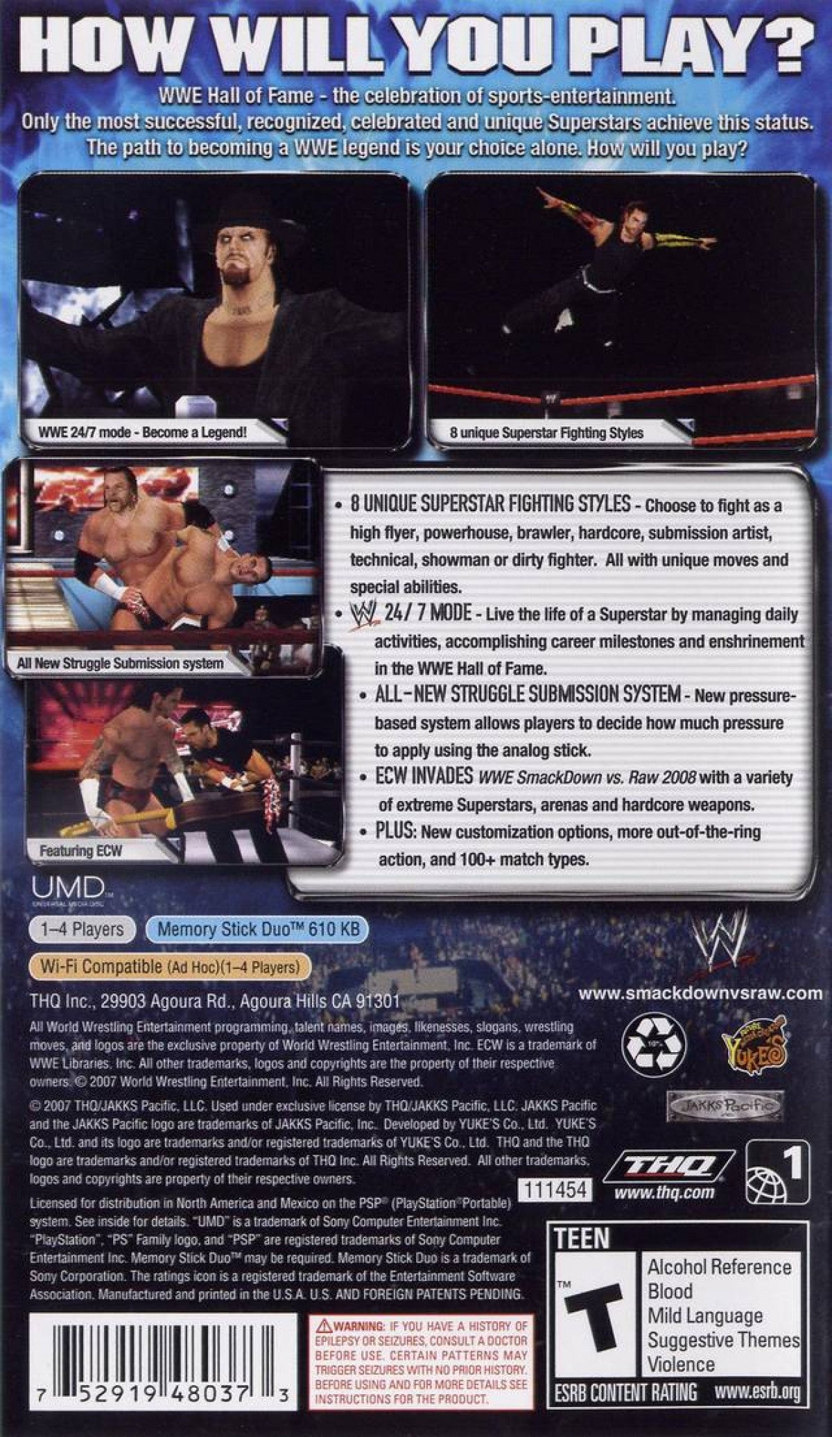 WWE SmackDown vs. Raw 2008 [Greatest Hits] – PlayStation Portable (PSP)