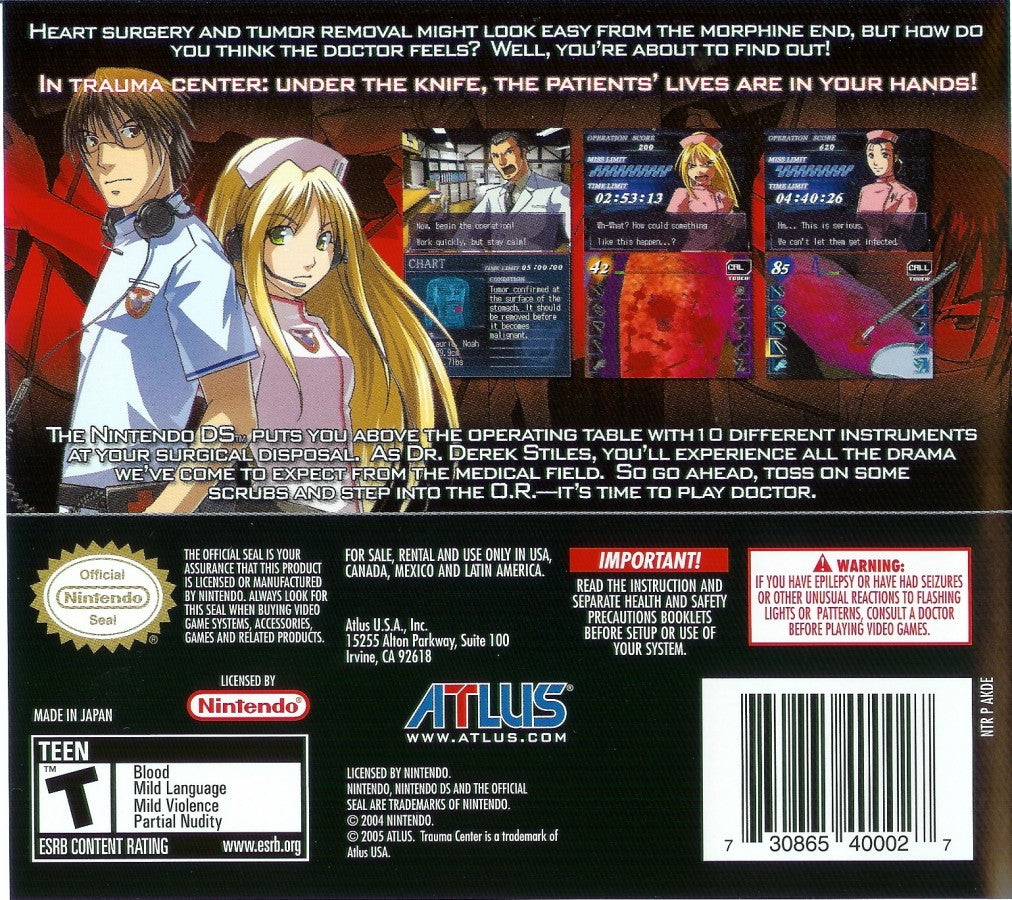 Trauma Center Under the Knife – Nintendo DS (DS)