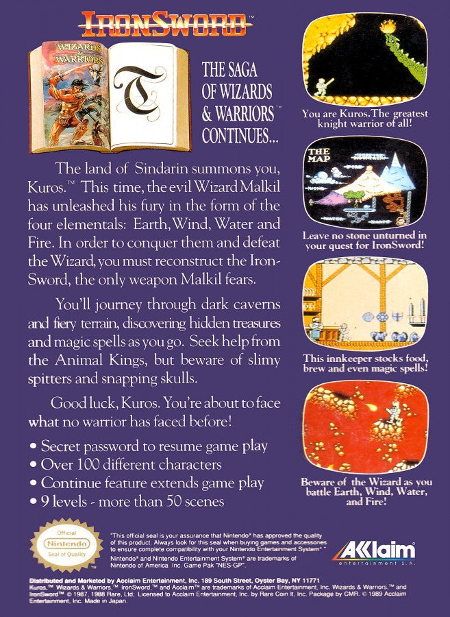 Iron Sword: Wizards and Warriors II – Nintendo Entertainment System (NES)