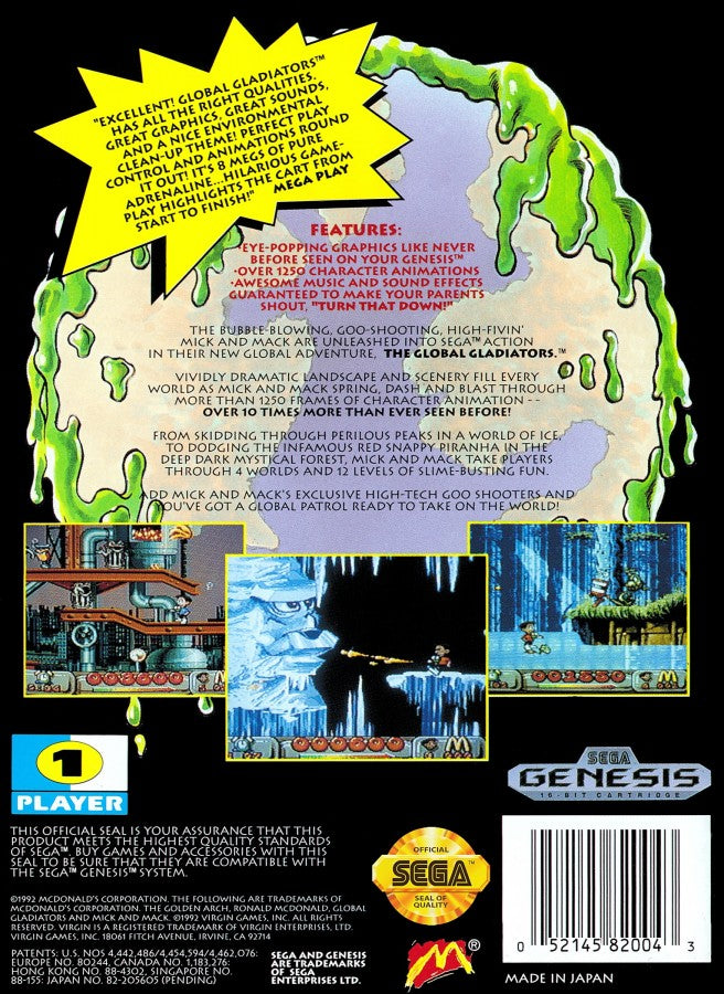 Mick and Mack as the Global Gladiators – Sega Genesis (GEN)