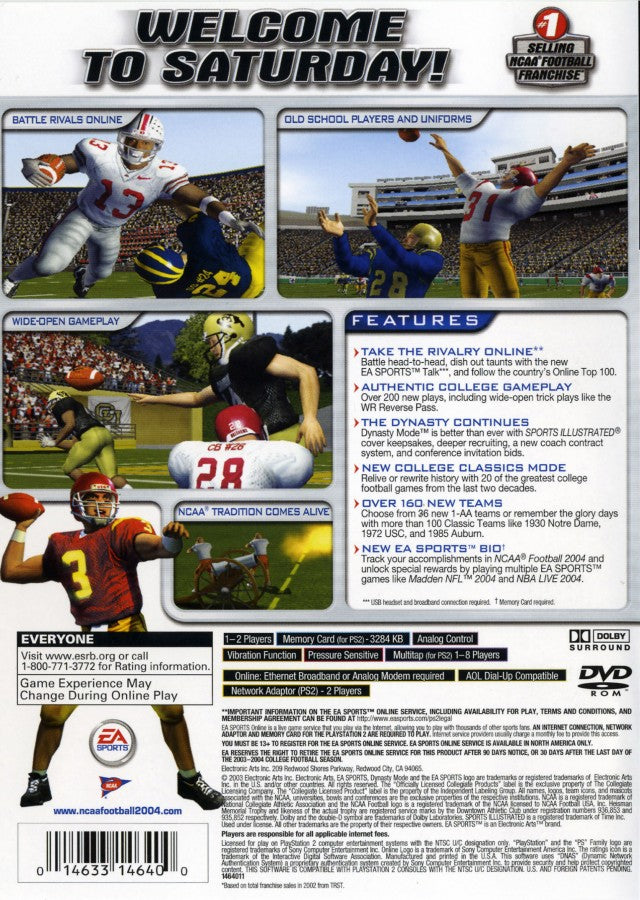 NCAA Football 2004 – PlayStation 2 (PS2)