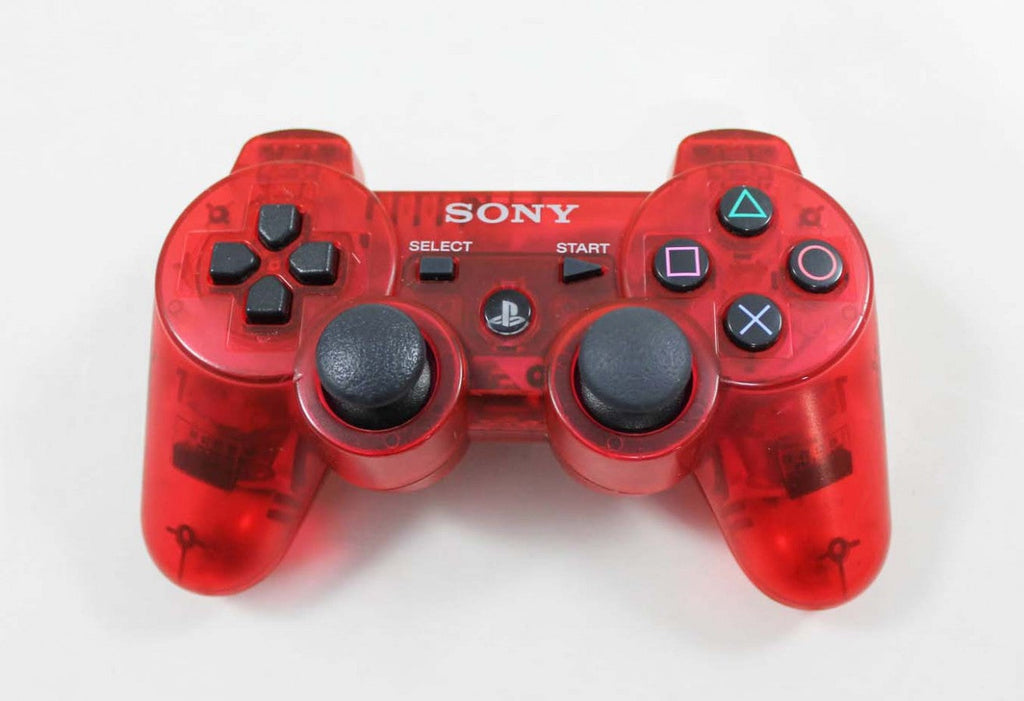 PlayStation 3 (PS3) Dualshock 3 Controller [OEM] [Crystal Clear Red] – PlayStation 3 Accessory (PS3)