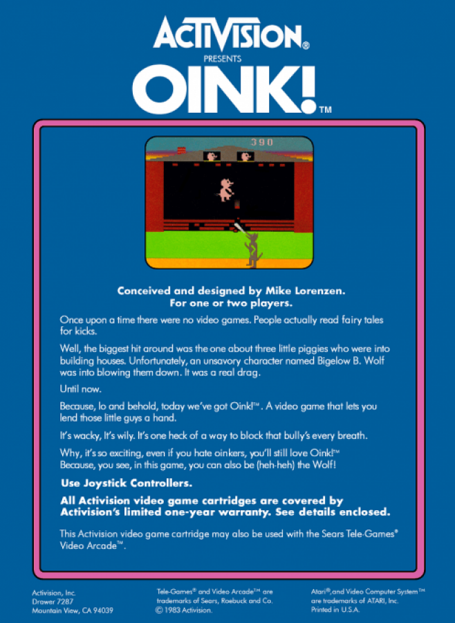 Oink! – Atari 2600 (2600)