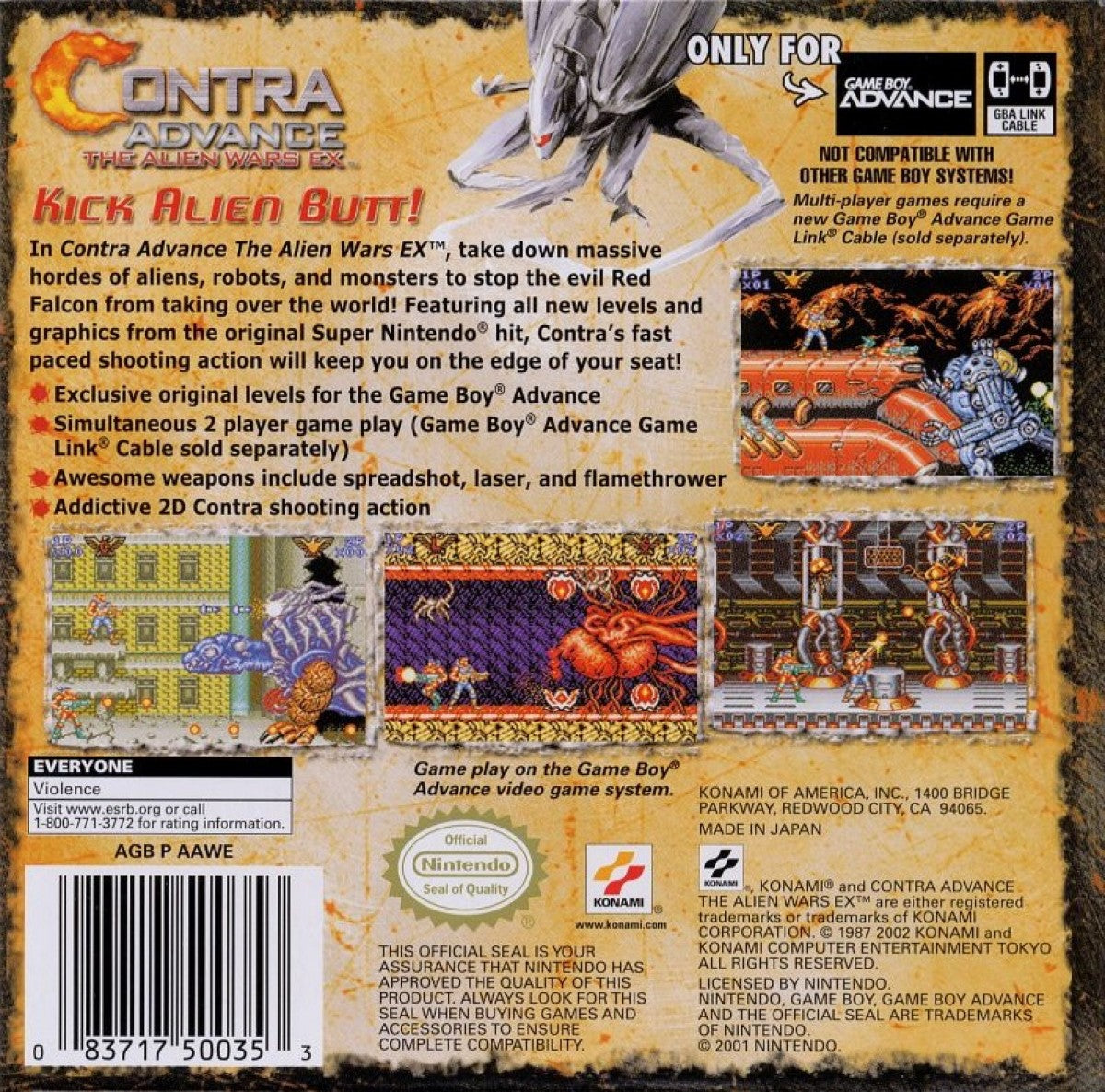 Contra Advance: The Alien Wars EX – Game Boy Advance (GBA)