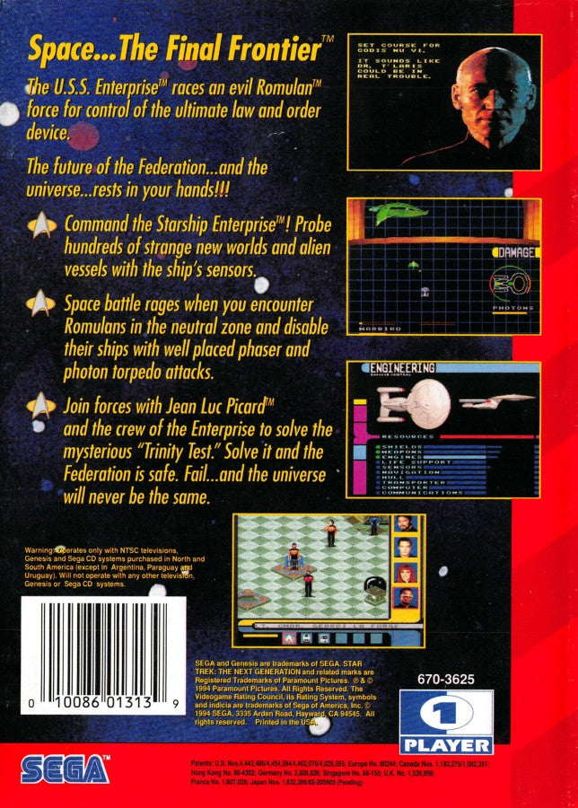 Star Trek Next Generation: Echoes From the Past – Sega Genesis (GEN)