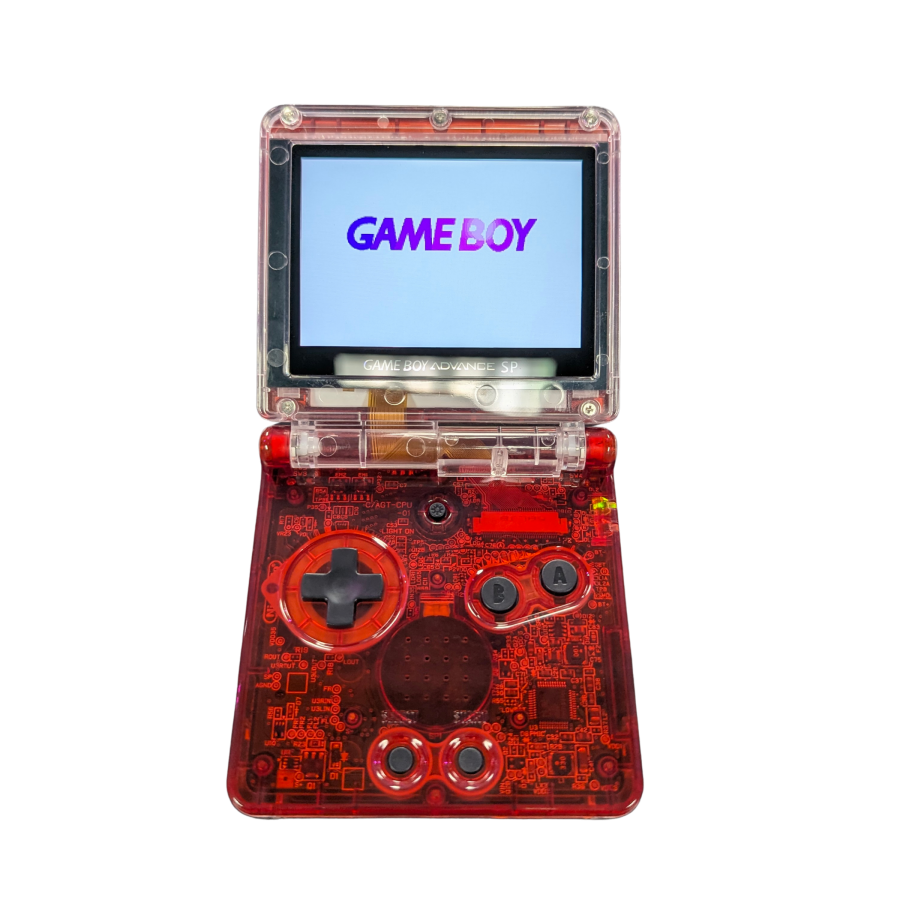 Game Boy Advance SP (GBA SP) [Custom Red Shell & IPS Screen Mod] – Game Boy Advance SP (GBA SP)