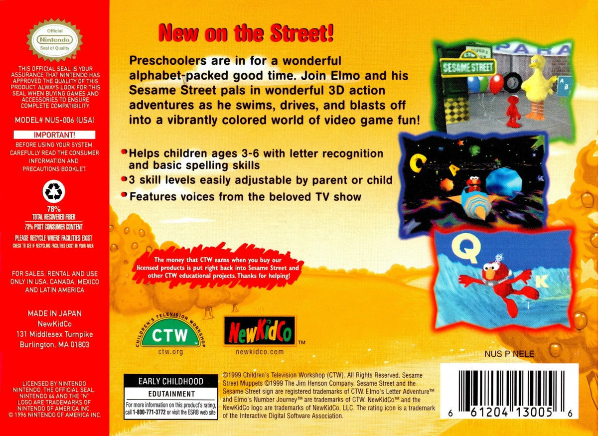 Elmo's Letter Adventure – Nintendo 64 (N64)