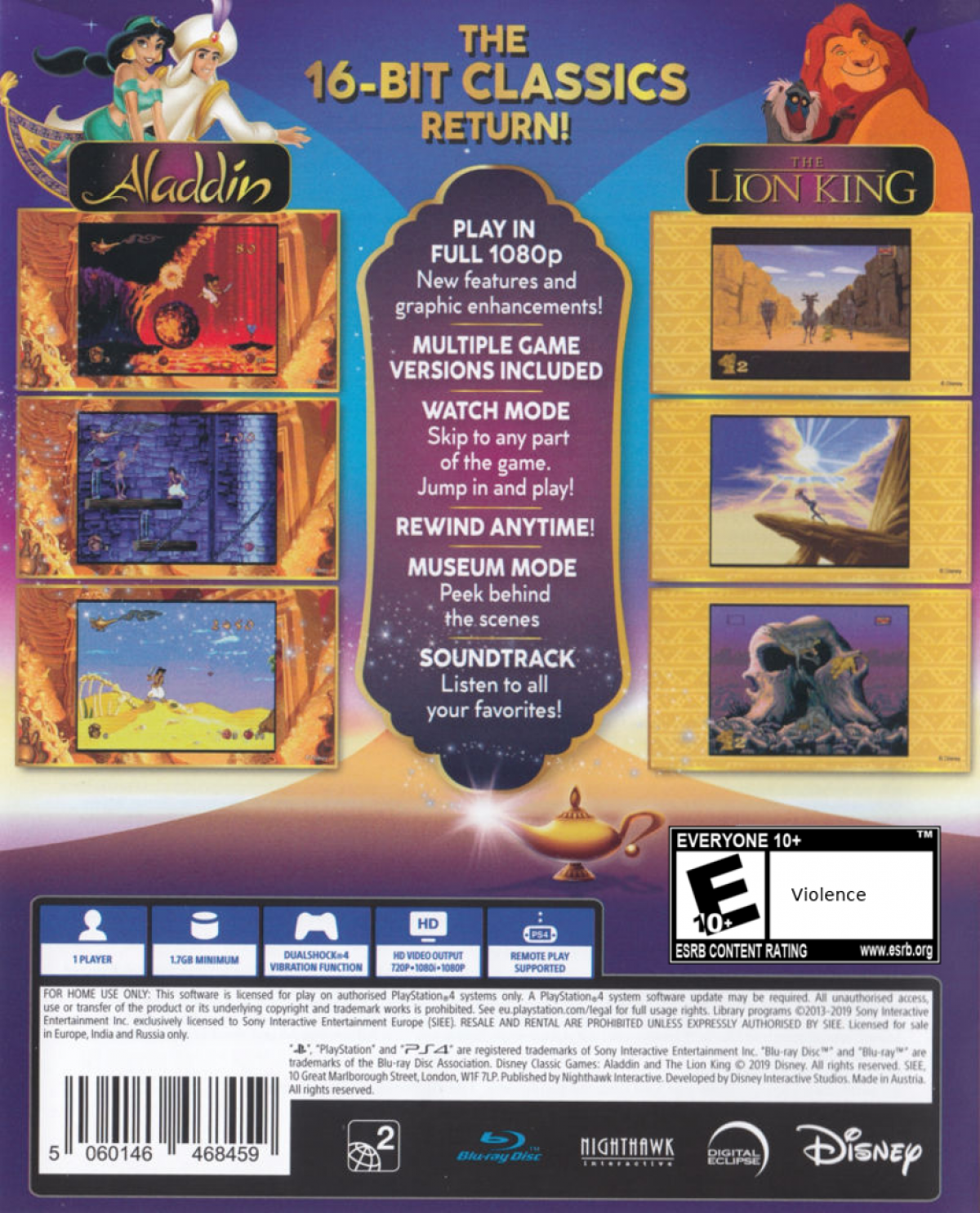 Disney Classic Games: Aladdin and The Lion King — PlayStation 4 (PS4)