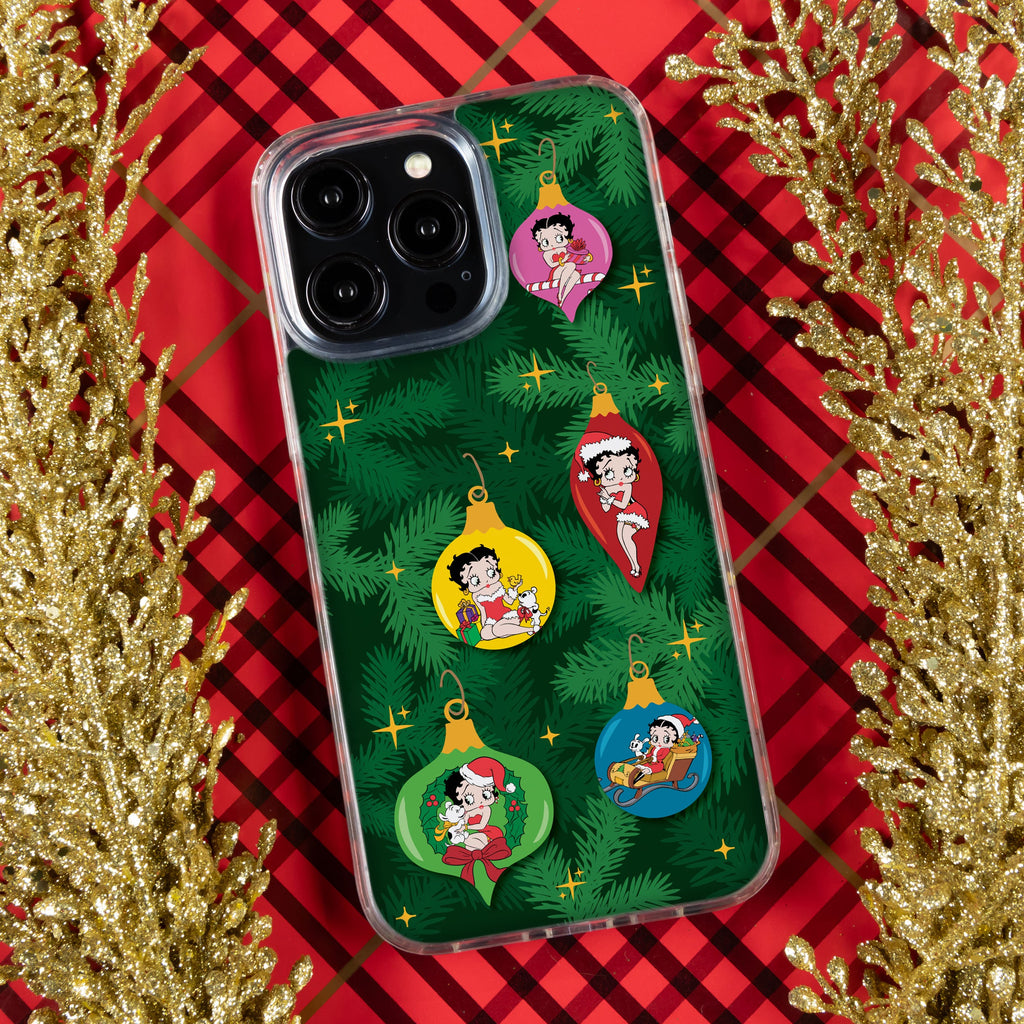 Betty Boop Happy Holidays HD Apple iPhone 15 Series Mag-Safe Phone Case