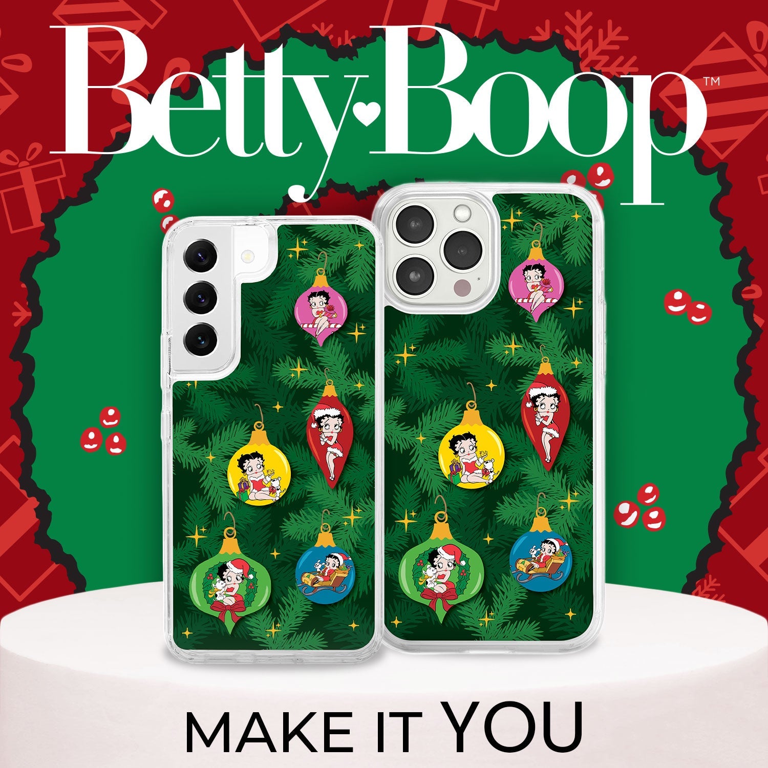 Betty Boop Happy Holidays HD Apple iPhone 13 Series Mag-Safe Phone Case