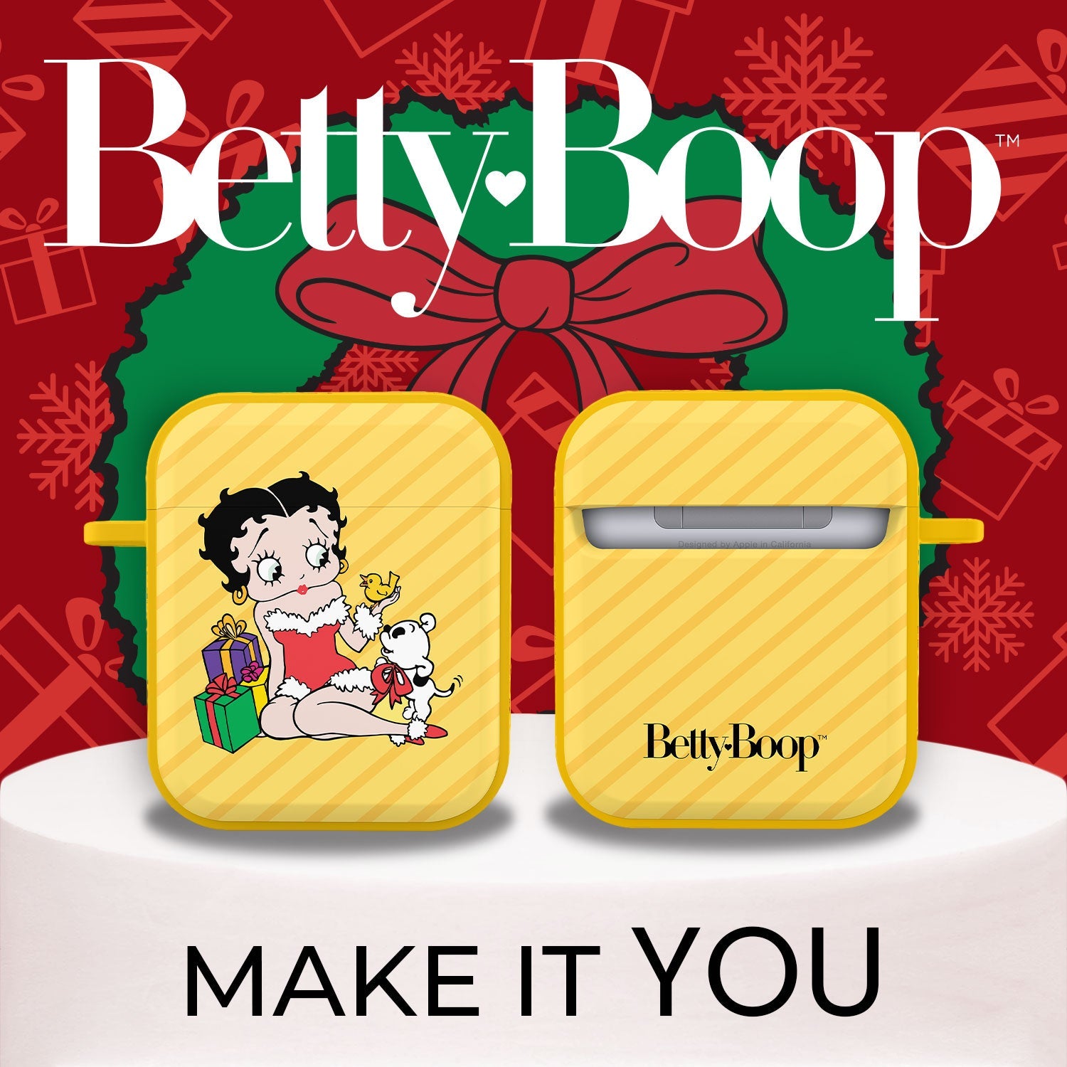 Betty Boop Happy Holidays HDX Apple AirPods Gen 1 & 2 Case Cover