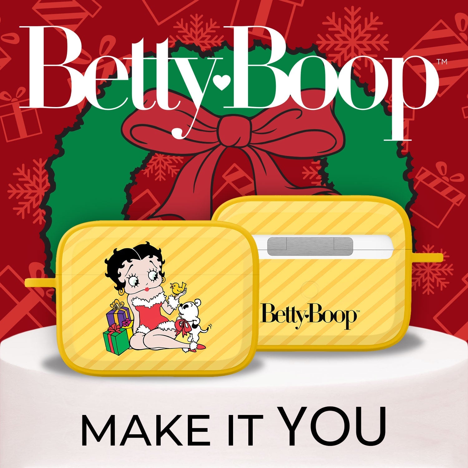 Betty Boop Happy Holidays HDX Apple AirPods Pro 1 & 2 Case Cover