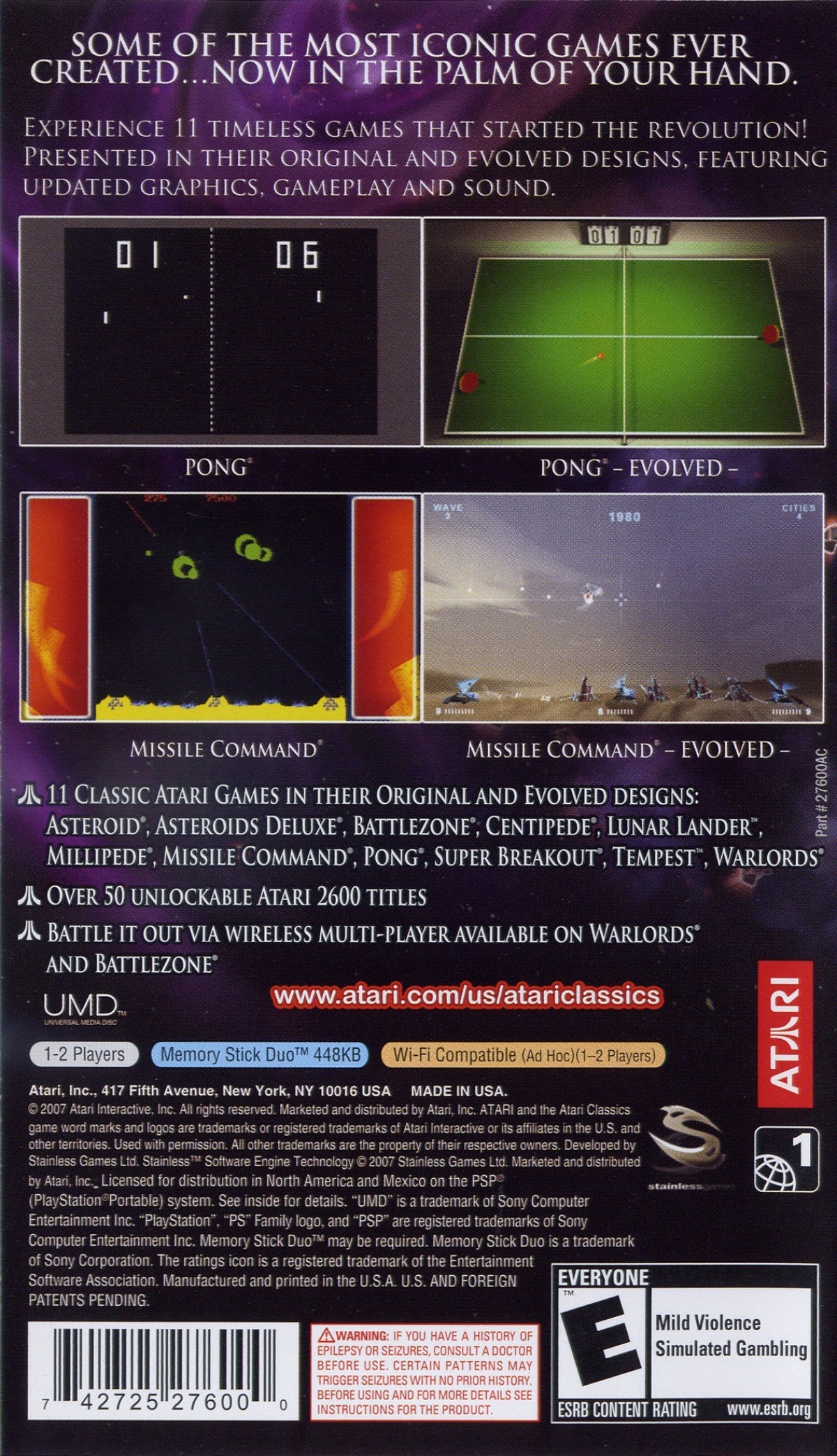 Atari Classics Evolved – PlayStation Portable (PSP)