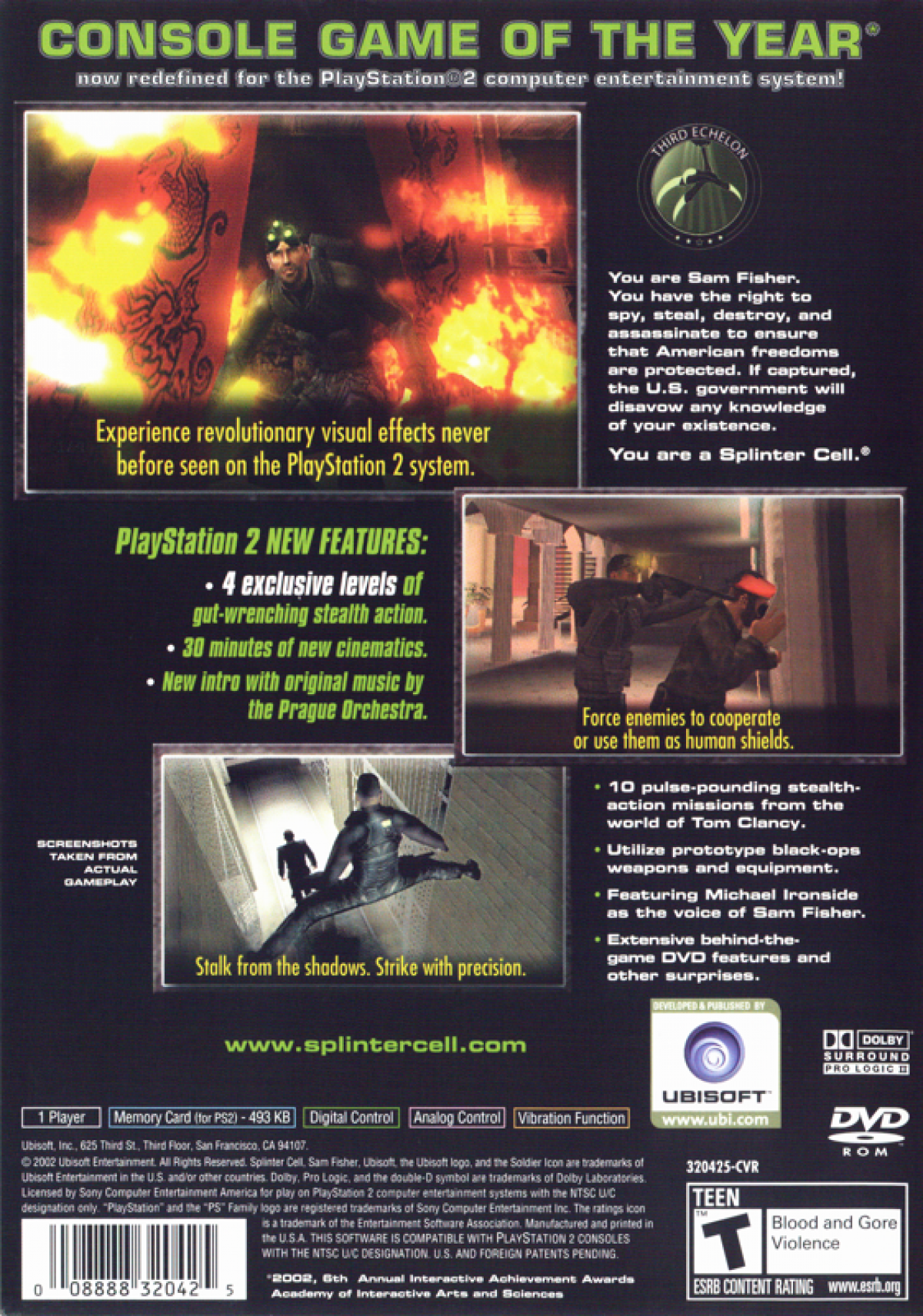 Tom Clancy's Splinter Cell: Stealth Action Redefined [Greatest Hits] – PlayStation 2 (PS2)