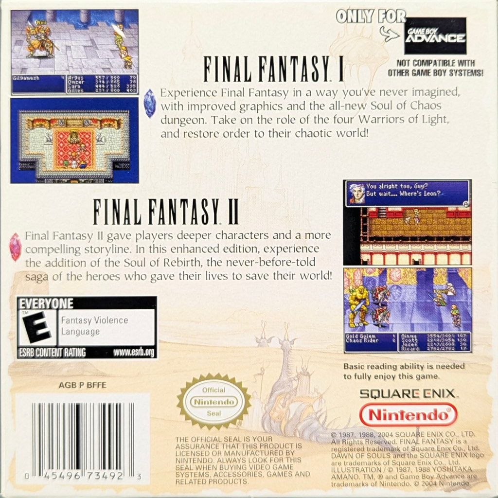 Final Fantasy I & II Dawn of Souls [CIB] – Game Boy Advance (GBA)