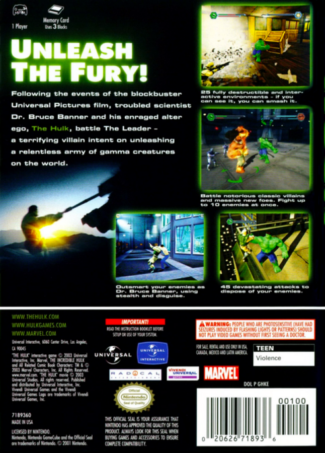 Hulk – GameCube (GC)