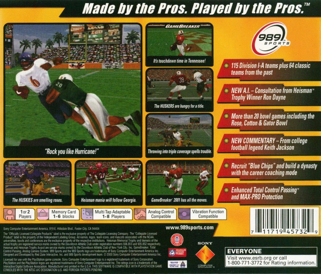 NCAA GameBreaker 2001 – PlayStation 1 (PS1)