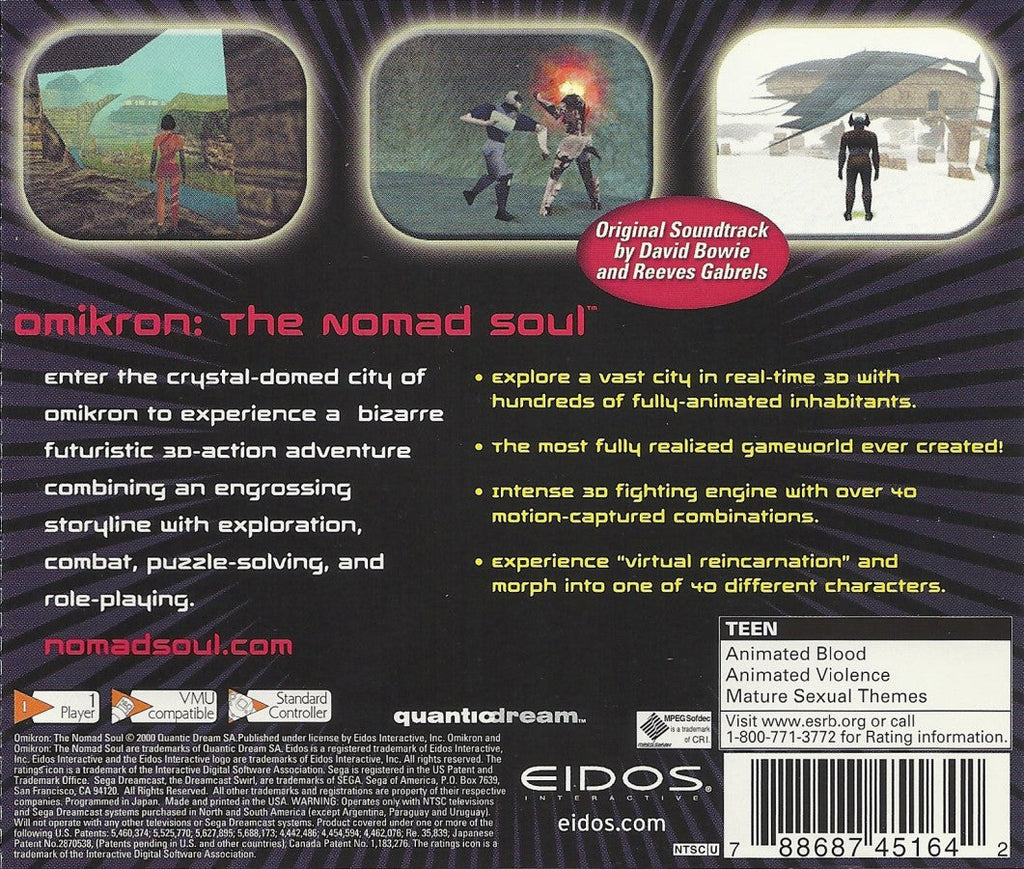 Omikron The Nomad Soul – Sega Dreamcast (DC)