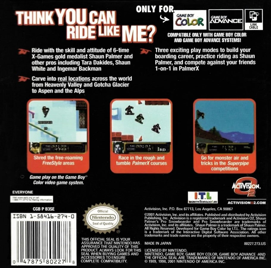 Shaun Palmer's Pro Snowboarder – Game Boy Color (GBC)