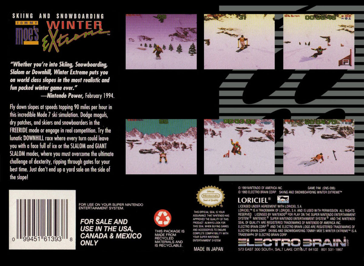 Skiing & Snowboarding: Tommy Moe's Winter Extreme – Super Nintendo Entertainment System (SNES)