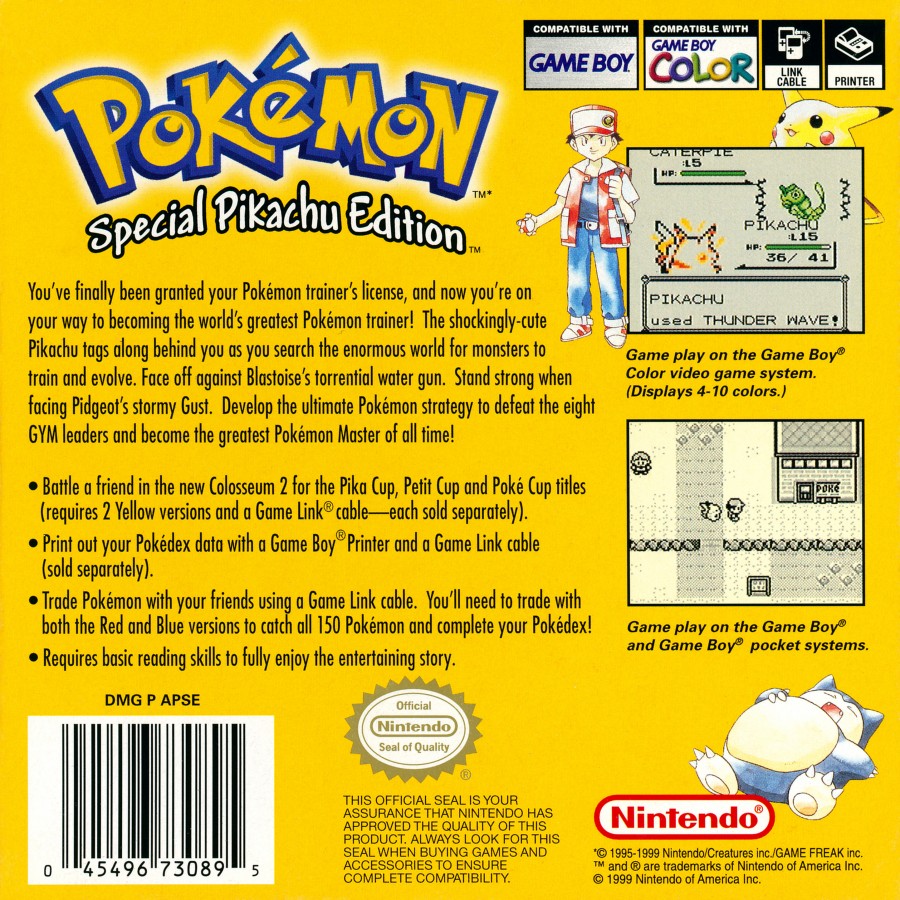 Pokemon: Yellow Special Pikachu Edition – Game Boy Color (GBC)