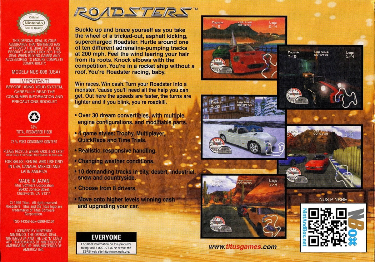 Roadsters – Nintendo 64 (N64)