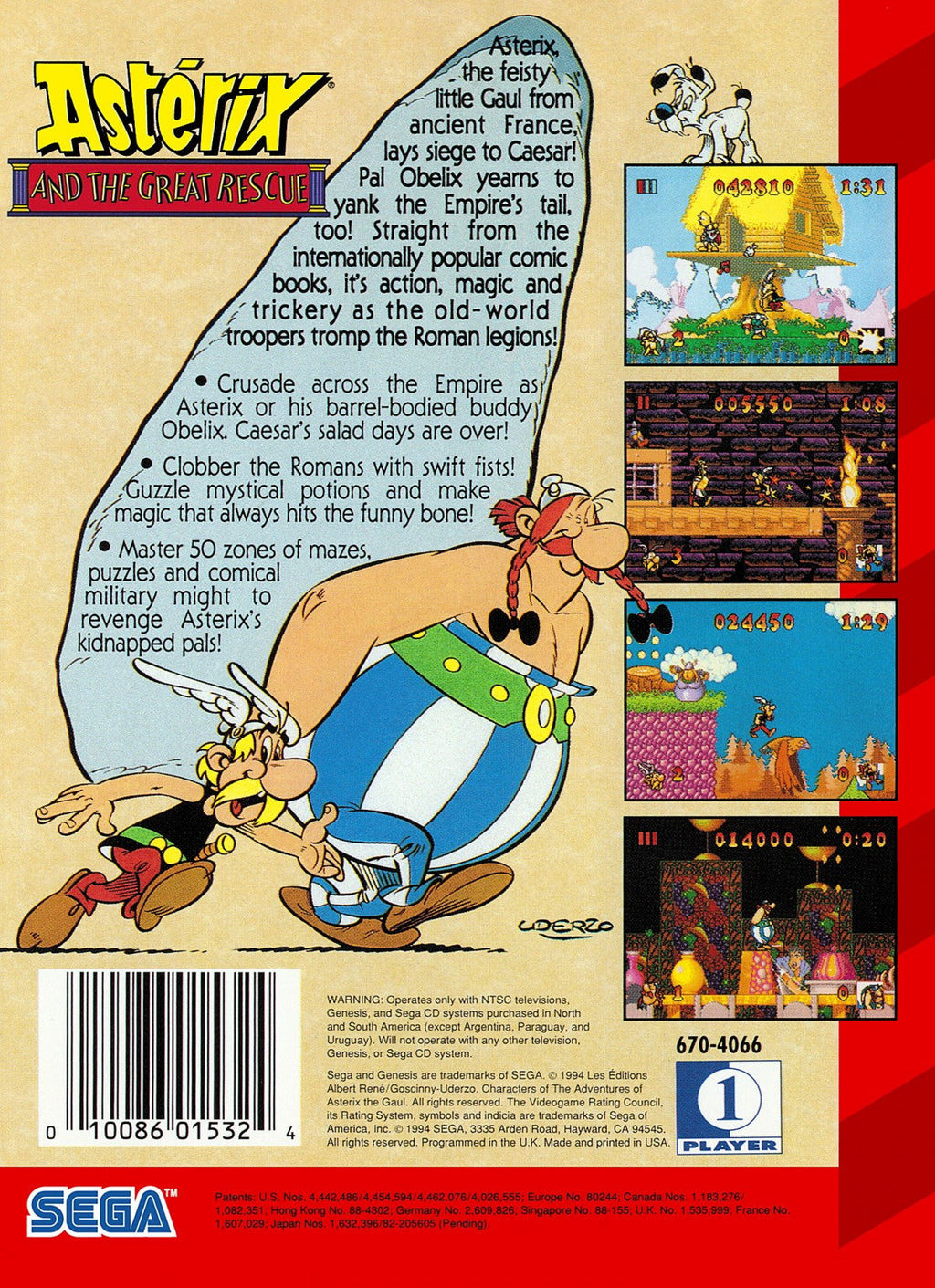 Asterix and the Great Rescue – Sega Genesis (GEN)
