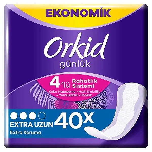 Orkid Extra Long Daily Sanitary Pads - 40 Count - Odor Control & Comfort