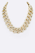 Crystal Pave Chunky Chain Iconic Necklace
