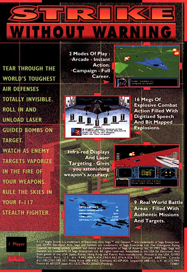 F-117 Night Storm – Sega Genesis (GEN)