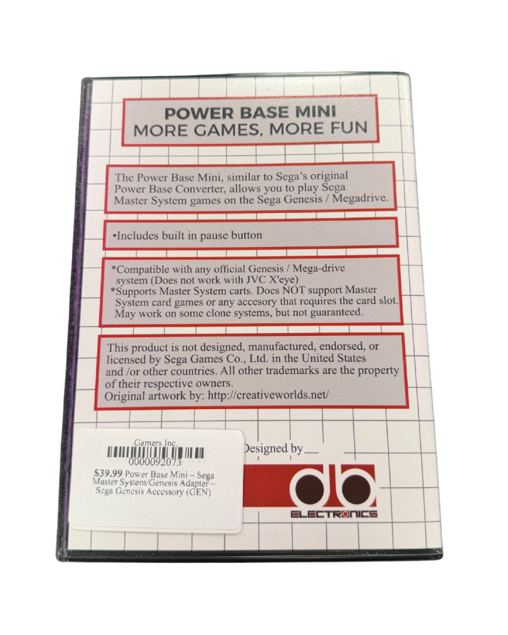 Power Base Mini – Sega Master System/Genesis Adapter – Sega Genesis Accessory (GEN)