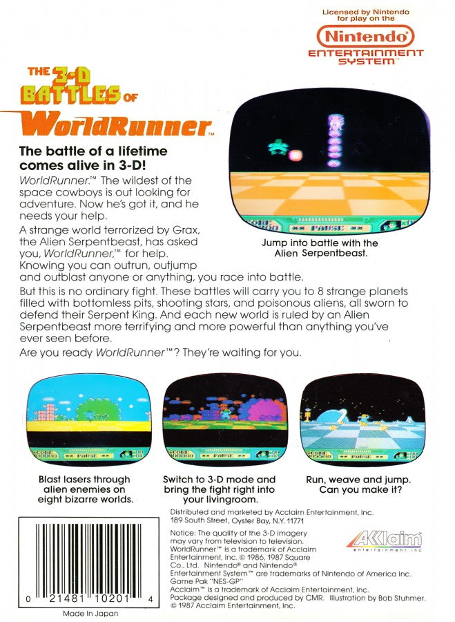 3-D WorldRunner – Nintendo Entertainment System (NES)