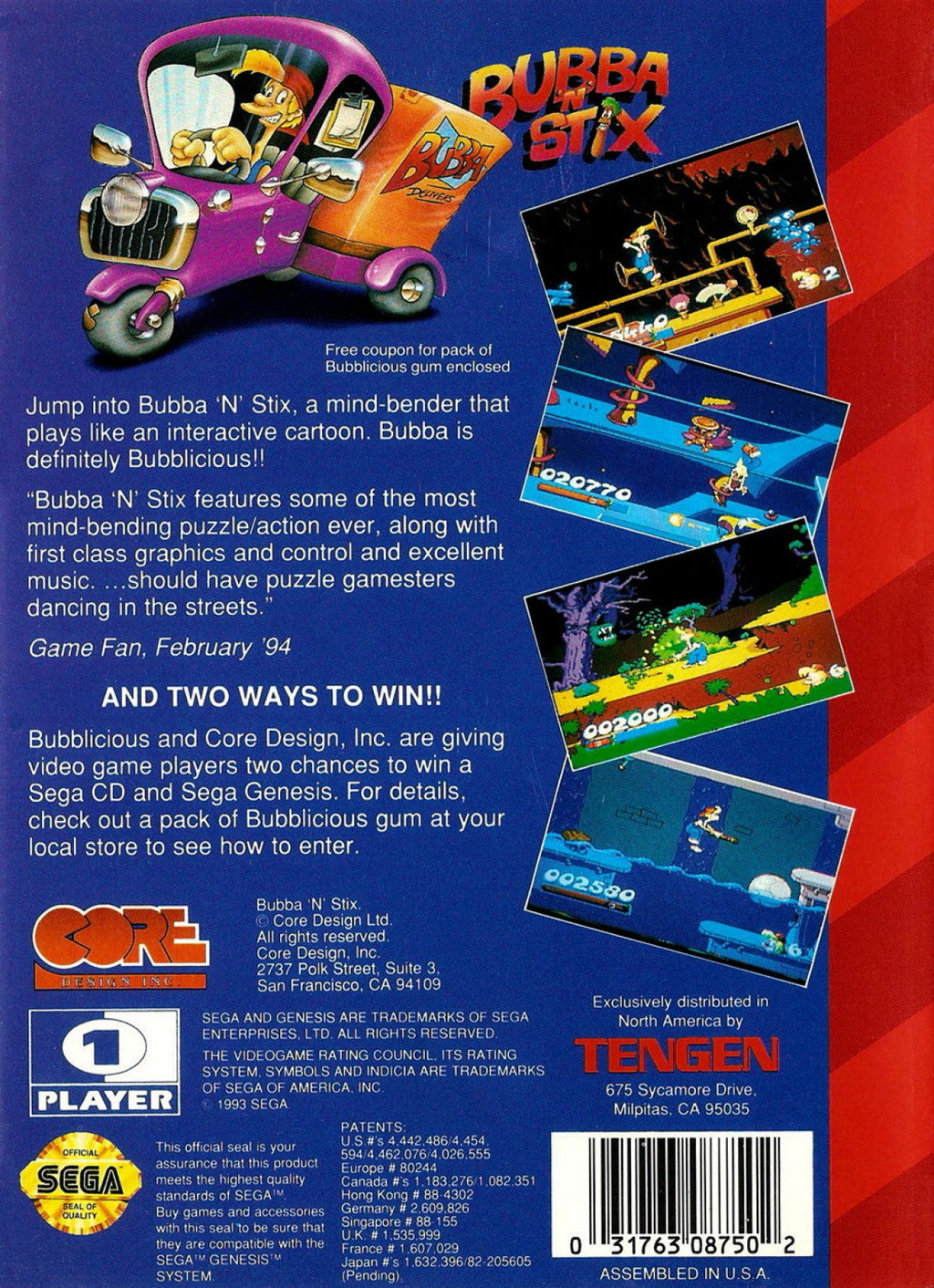 Bubba and Stix  – Sega Genesis (GEN)
