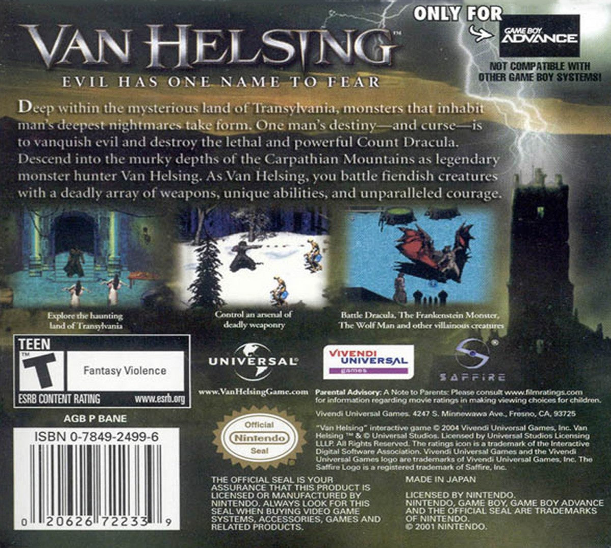 Van Helsing – Game Boy Advance (GBA)