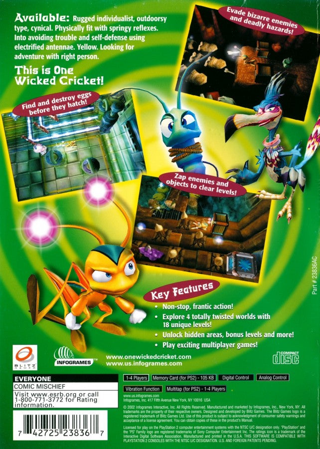 Zapper: One Wicked Cricket! – PlayStation 2 (PS2)