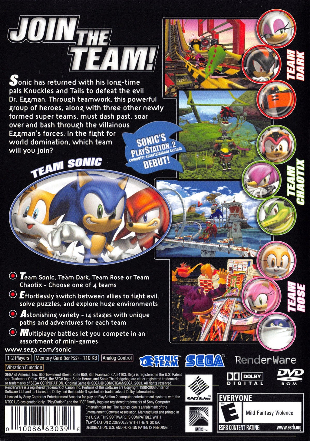 Sonic Heroes – PlayStation 2 (PS2)
