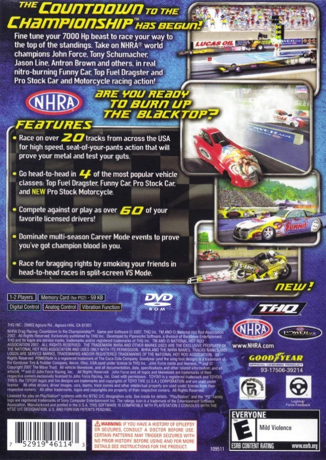NHRA Countdown to the Championship 2007 – PlayStation 2 (PS2)