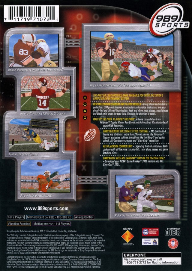 NCAA GameBreaker 2001 – PlayStation 2 (PS2)